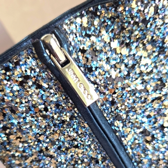 Jimmy Choo 'MADRA 130' Coarse Glitter Ankle Boots, Electric Blue Mix *Size 38* - Picture 6 of 9